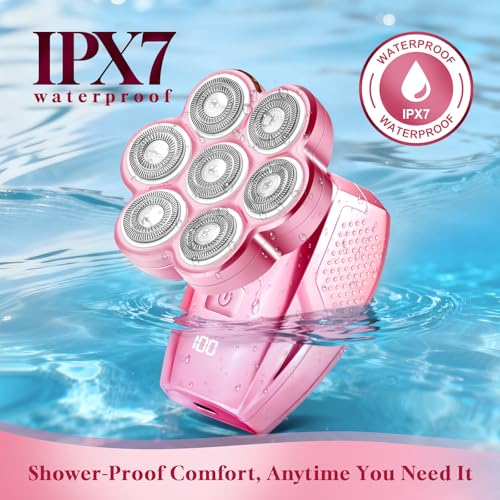 Electric Razor for Women - IPX7 Waterproof, 120 Min Runtime, USB-C Charging