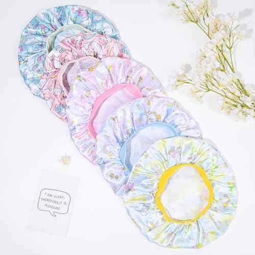 5 Pcs Kids Bonnet for Girls Silk Bonnet Sleeping Kid Baby Toddler Wide Band Night Sleep Caps Colorful Night Hats Natural Hair