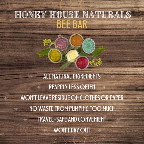 Honey House Naturals 2 Piece Gift Set, All Natural, Ultra Moisturizing Lotion Bar and Lip Butter Infused with Essential Oils, Made in USA (Lip Balm & Bee Bar, Peppermint) (Pack of 2)