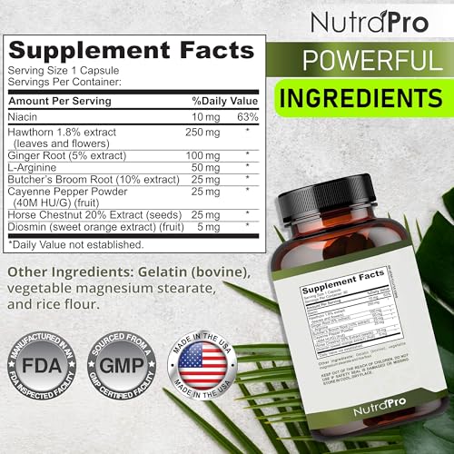 NutraPro Blood Circulation Supplement - Leg & Vein Support, 90 Caps