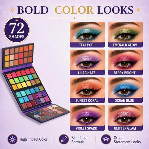 BestLand 72 Colors Eyeshadow Palette – Matte Shimmer Glitter