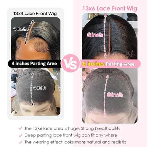 13x6 Body Wave Lace Front Wigs Human Hair Pre Plucked Bleached Knots 180 Density 24 Inch HD Frontal Wigs Human Hair For Women With Baby Hair