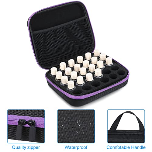Cunno 4 Pcs Essential Oils Storage Bag, 30 Bottles EVA Essential Oils Carrying Case Liquid Organizer Boxes Carrying Travel Case with Foam Insert and Handle Holds 5-15 ml