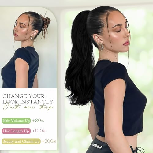 18" Claw Clip Ponytail Extension Wavy Synthetic Hair
