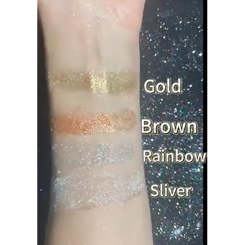 Silver Body Glitter Spray, Hair Glitter Spray, Body Shimmer Powder, Face Glitter Highlighter, Glitter Spray, Body Shimmer Spray for Skin, Rave Hairspray for Festival Party Halloween