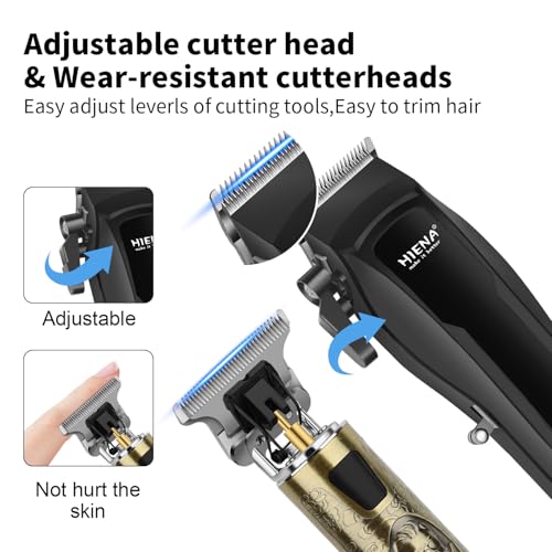 HIENA PRO Cordless Hair Clippers & Beard Trimmer Set