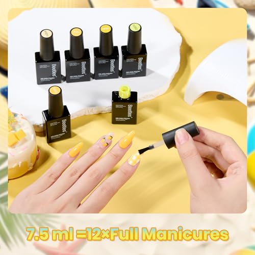 Beetles Yellow Gel Nail Polish Set, Amalfi Holiday, 6 Colors Set