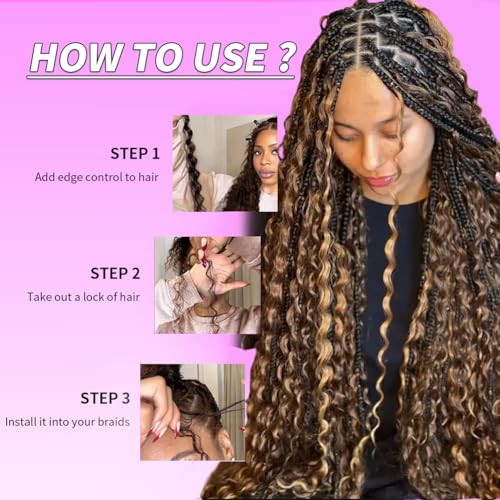 Aailvmey Human Braiding Hair 120g Boho Curly Deep Wave 22 Inch #4/27 Bundle