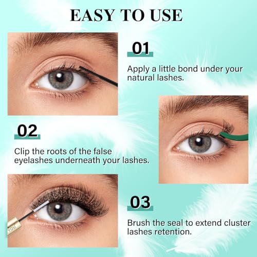 KEYYOU Air Touch Lash Kit - 144pc D Curl 8-18mm Clusters