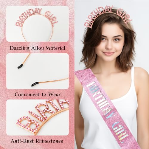 Birthday Girl Sunglasses Crown Set – Pink Glasses & Tiara