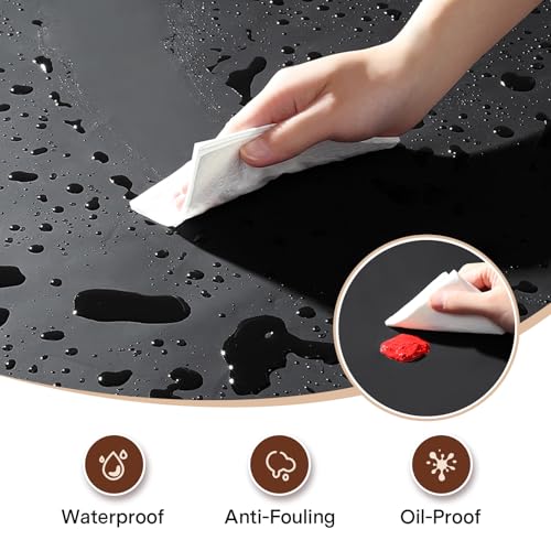 Reusable Massage Table Sheets, 87" x 51" Waterproof Massage Bed Cover PVC Wax Mat Pad Esthetician Bed Covers for Therapy Tattoo Beauty Salon SPA (Black 2pcs)