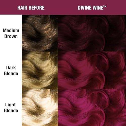 MANIC PANIC Classic Divine Wine Semi Permanent Hair Color - Deep Red-Based Pink Hair Dye for Women & Men That Lasts 4-6 Weeks - Vegan, Ammonia & Cruelty-Free - Create & Mix Custom Shades (4oz)