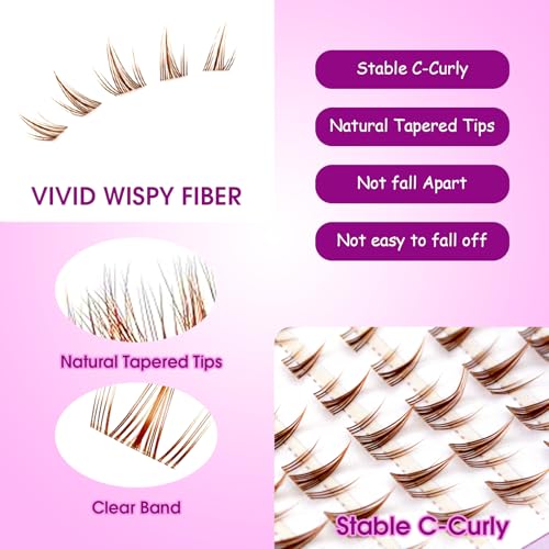 Brown Manga Doll Eye Lash Clusters - DIY Extensions