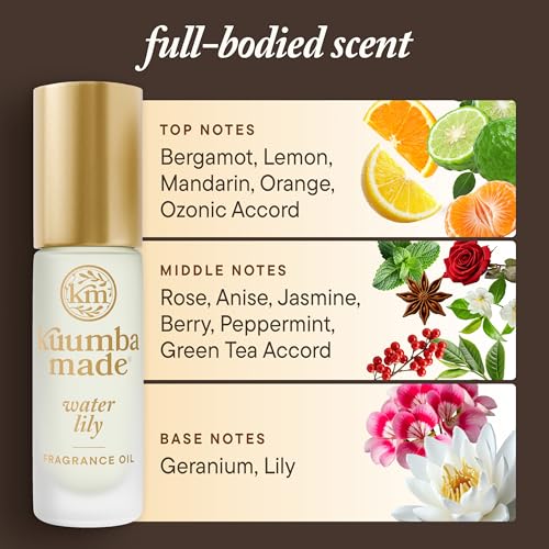 Kuumba Made Water Lily Fragrance Oil, Long-Lasting Small-Batch Perfume Roller, Vegan, Alcohol-Free, 0.15 Fl Oz