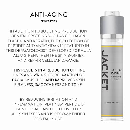 Jacket Platinum Peptide Anti-Aging Serum - Advanced Medical Grade Peptide Technology for Faster Wrinkle Reduction, Skin Brightening & Rapid Collagen Production- Superior Hydration for Radiant Skin