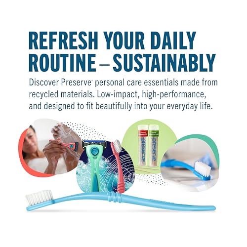 Preserve Shave 3 Razor Blade Refills, Titanium-Coated 3 Blade Cartridges with Vitamin E & Aloe ? Eco Friendly, Cruelty Free, Unisex Shaving for Face & Body ? 4 Pack