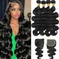 Body Wave 4 Bundles Human Hair With 5x5 Closure 12A Virgin