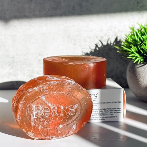 Pears Soap, Pure & Gentle with Natural Oils, 24-Pack ? Transparent Amber Glycerin Soap for Pampered, Glowing Skin, 4.4 Oz Ea