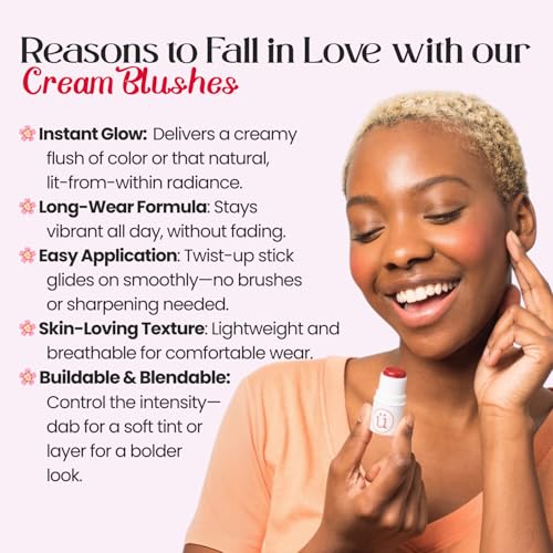M2U NYC Coral Cream Blush Stick – 3-in-1 Cheeks, Lips & Eyes