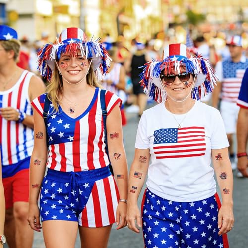 72Pc 4th of July Temporary Tattoos - Patriotic Party Favors