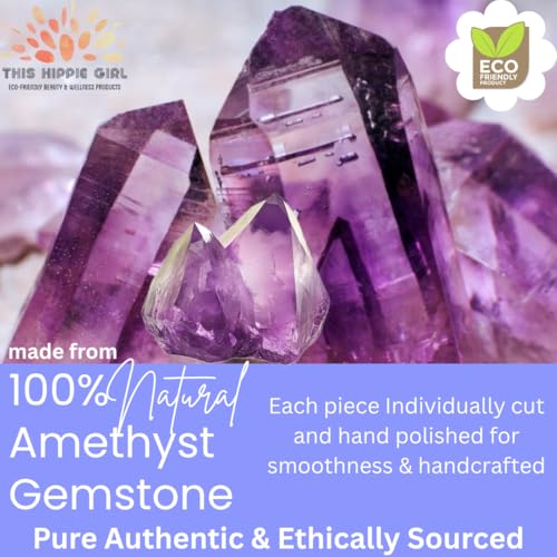 This Hippie Girl Amethyst Eye Mask ? Natural Crystal Facial Mask for Puffiness, Dark Circles & Tension Relief. Cooling Spa Stone for Relaxation, Skincare & Beauty Routine