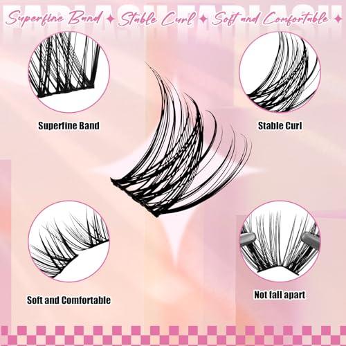 FADLASH Wispy Lash Clusters D Curl 8-16mm - 168Pcs Reusable