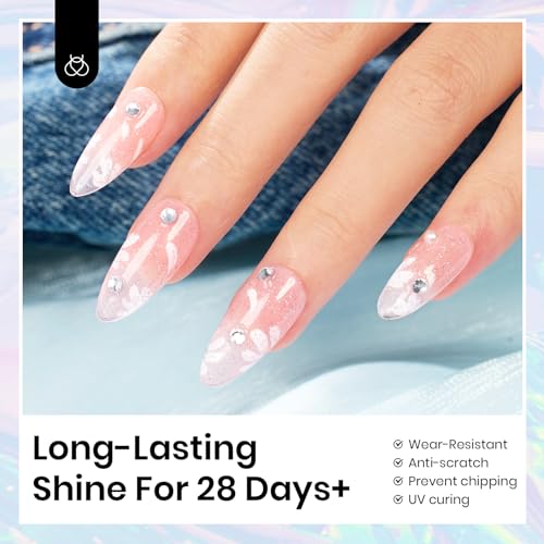 Beetles No Wipe Glitter Gel Top Coat 15ml - Reflective Silver Sparkle Finish