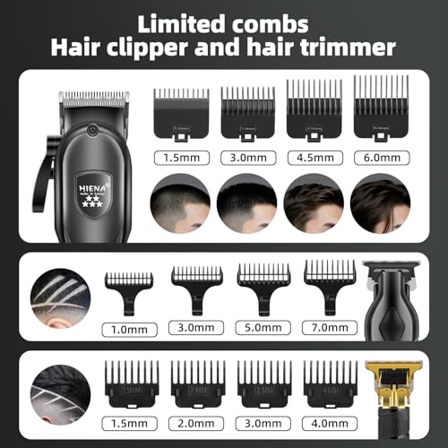 Professional Cordless Hair Clippers & Trimmer Kit for Men, Beard & Nose Grooming