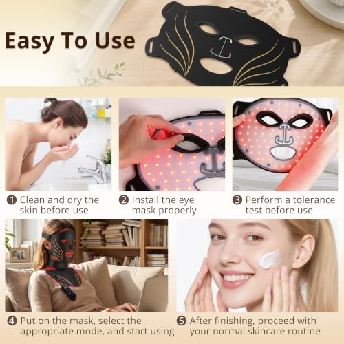 LED Light Therapy Mask - Red Blue Infrared 4 Modes