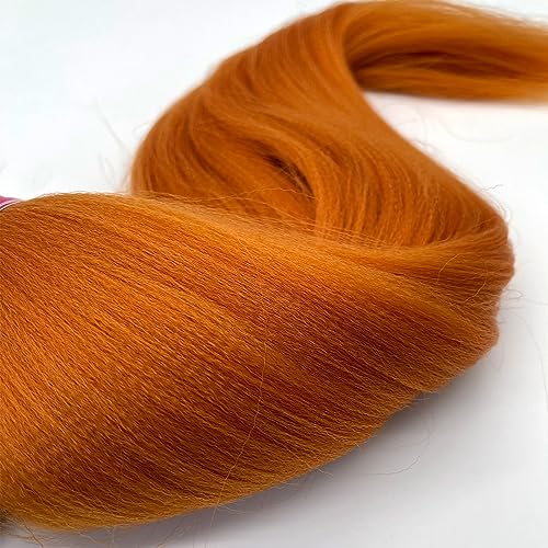 Ginger Orange Braiding Hair Pre Stretched Kanekalon Knotless Prestretched Braiding Hair 30 inch Long Colored Hair Extensions for Braiding Pre Stretched Micro Braids Itch Free Yaki Braiding Hair