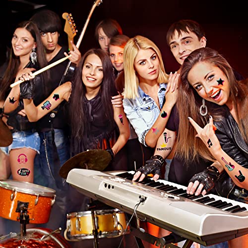 Music Temporary Tattoos for Kids - 288 Pc Disco Party Set
