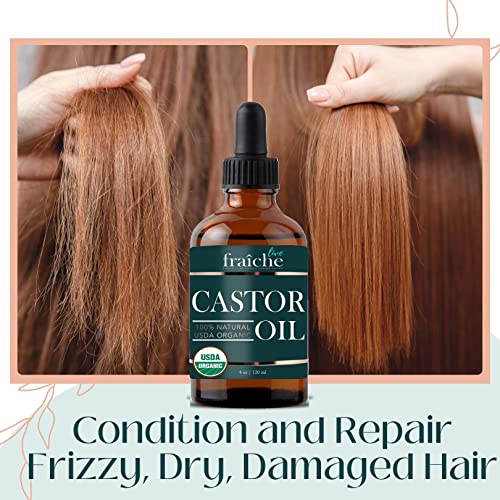 Live Fraiche Organic Castor Oil 4oz - Lash & Brow Growth Serum
