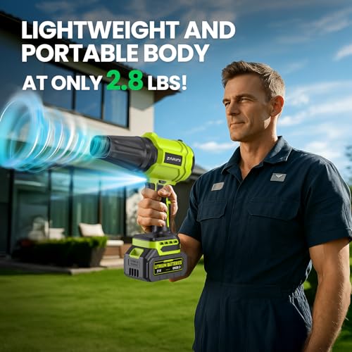 YUQUESEN Cordless Leaf Blower 980000 RPM with 2 Batteries