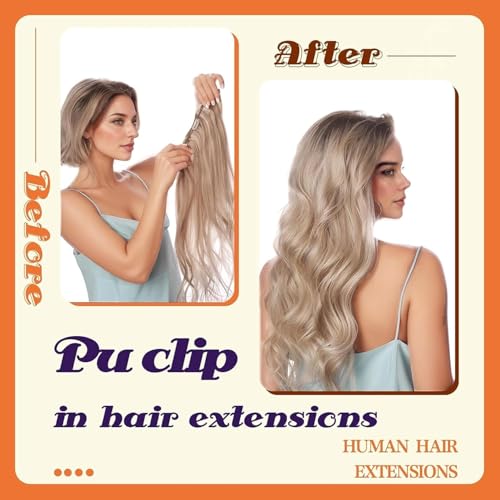 Full Shine Clip In Hair Extensions Human Hair Blonde 18 Inch 120G