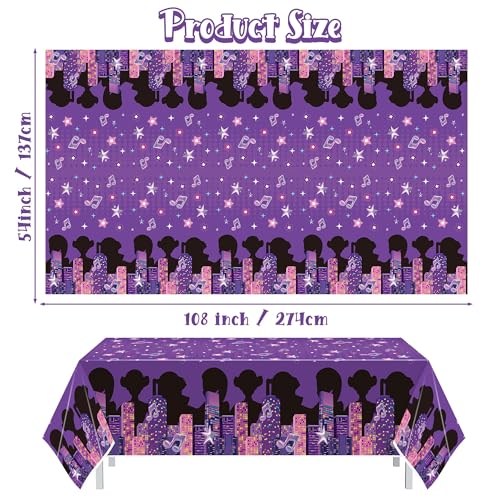 K-Pop Singer Tablecloths 3-Pack, 220x130cm Disposable Purple
