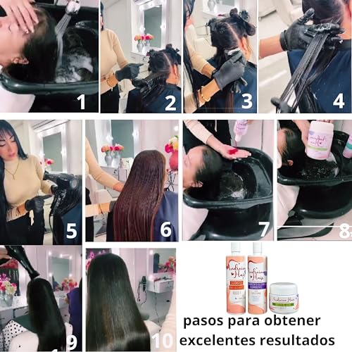 Kit de Keratina Organica, Tratamiento de Alisado Permanente, Keratina para Alisar el Pelo, Keratina Colombiana De Uso Profesional con efectos igual al Alisado Brasileño