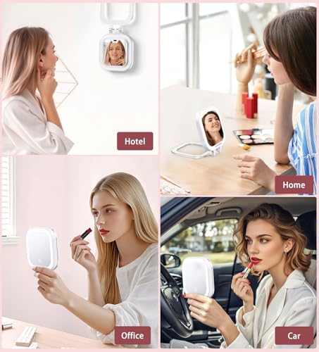 Shinowa 30X Magnifying Travel Makeup Mirror with 44 LED Lights