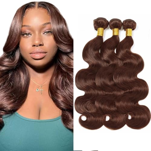 Body Wave Human Hair Bundles #4 Dark Brown 3 Pack