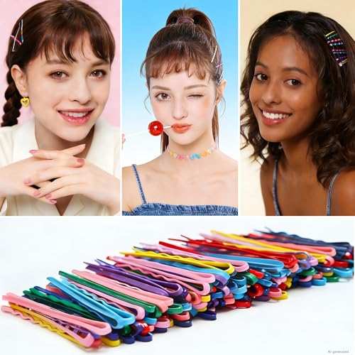 100Pcs Multi-Color Bobby Pins 2.2" - Non-Slip Hair Pins Set