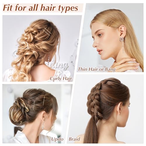 Bobby Pins 360 Pc Bulk Set - Black, Brown & Gold, 2 Inch