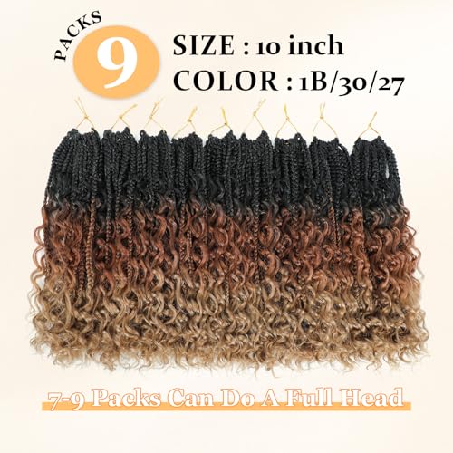 Yewell Goddess Box Braids Crochet Hair 10 Inch 9 Pack