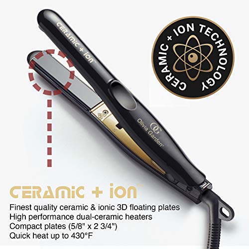 Olivia Garden Ceramic + Ion Pro Flat Iron - Dual Voltage, 11 Temps, 3D Floating Plates