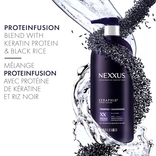 Nexxus KERAPHIX Shampoo for Damaged Repair Hair Powered by KRT Keratin Resistance Therapy with Liquid Crystal Amino Acids 33.8 fl oz