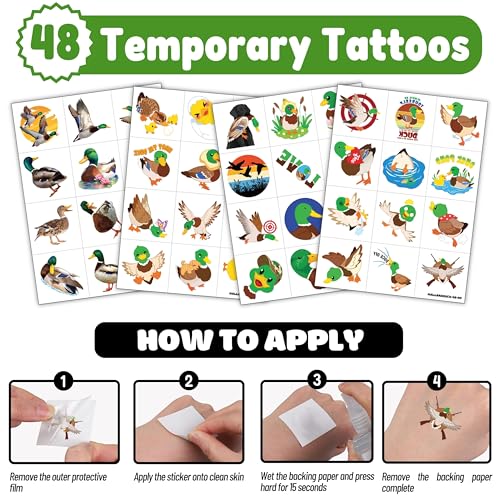 Duck Party Favors Pack - 48 Tattoos & 24 Balloons