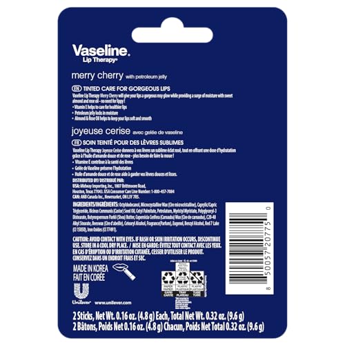 Vaseline Lip Therapy Stick Twin Pack ? Merry Cherry Holiday Limited Edition (4-Pack)