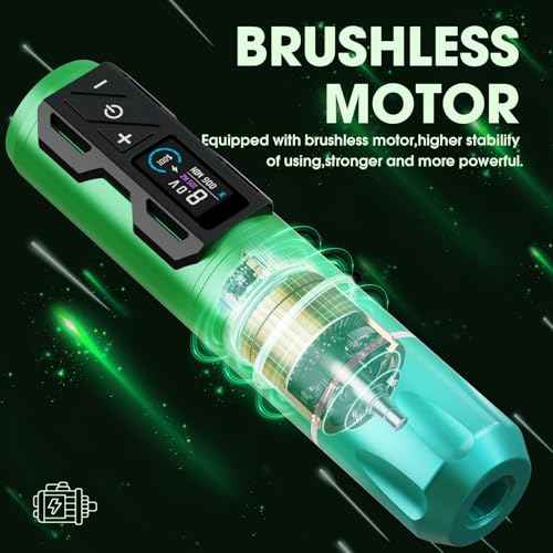 INKin Tattoo Machine Kit, CL4 Wireless Tattoo Pen 4.0mm Stroke Length with 2Pcs 1800mAh Battery Power Supply Brushless Motor Cordless Tattoo Gun for Artists and Beginners