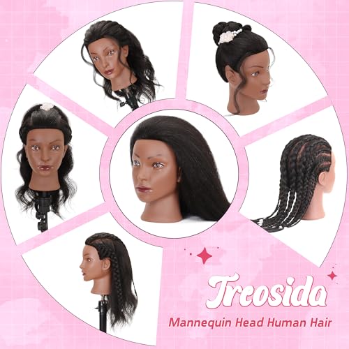 Mannequin Head with 100% Human Hair for Braiding & Styling