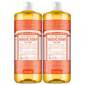 Dr. Bronner's Pure-Castile Magic Soap Liquid (Tea Tree, 32 ounce, 2-Pack) - Made with Regenerative Organic Certified Oils, 18-in-1 Uses: Body, Hair, Laundry & Dishes, Concentrated, Vegan, Non-GMO