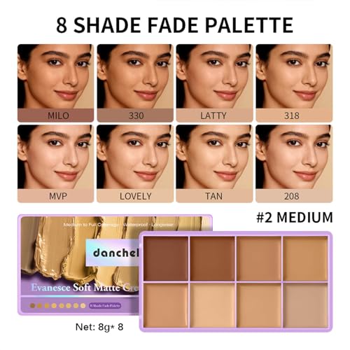 Domality 8-Color Concealer Contouring Palette for Medium to Dark Skin