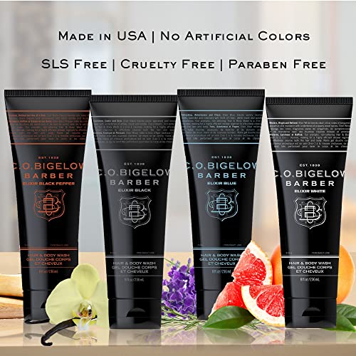 C.O. Bigelow Elixir Blue Hair & Body Wash for Men, Pack of 2 Men's Watery Marine Moisturizing 2 in 1 Shampoo & Body Wash, 8 Fl Oz